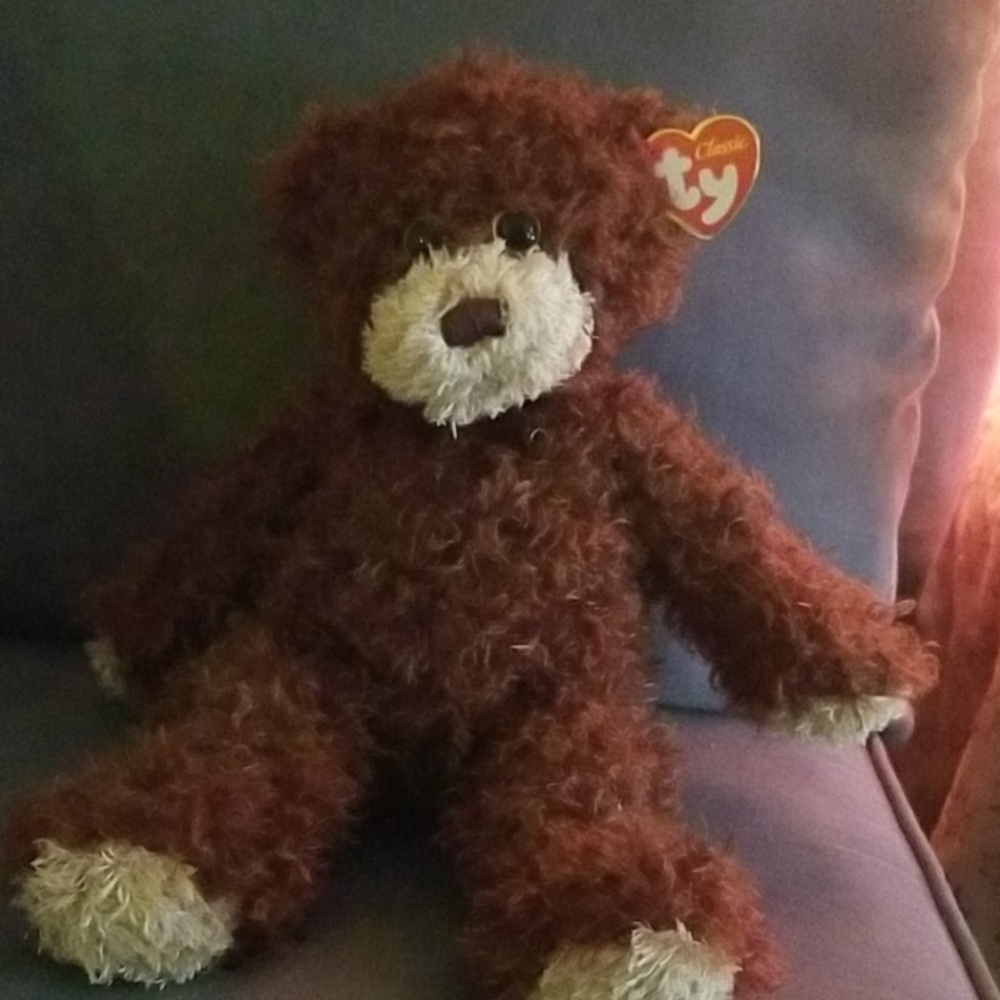 SMALL TEDDY BEAR PLUSH DARK BROWN
